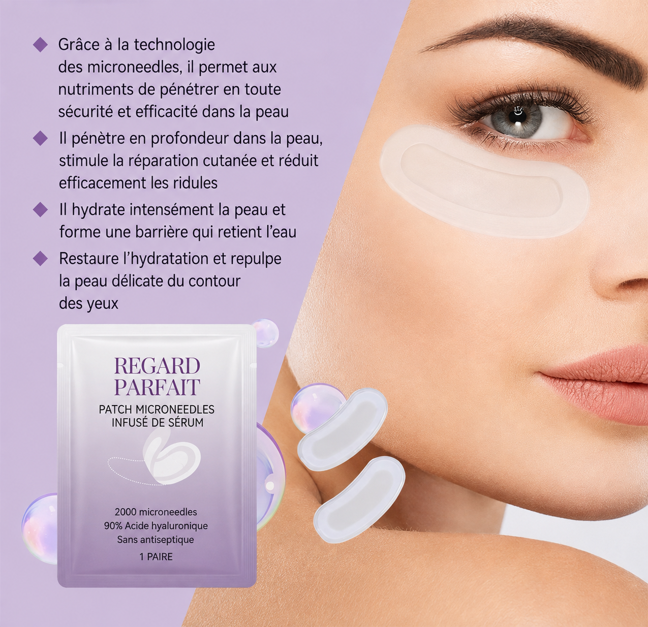 REGARD PARFAIT - Patchs Yeux Micro-Aiguilles Acide Hyaluronique